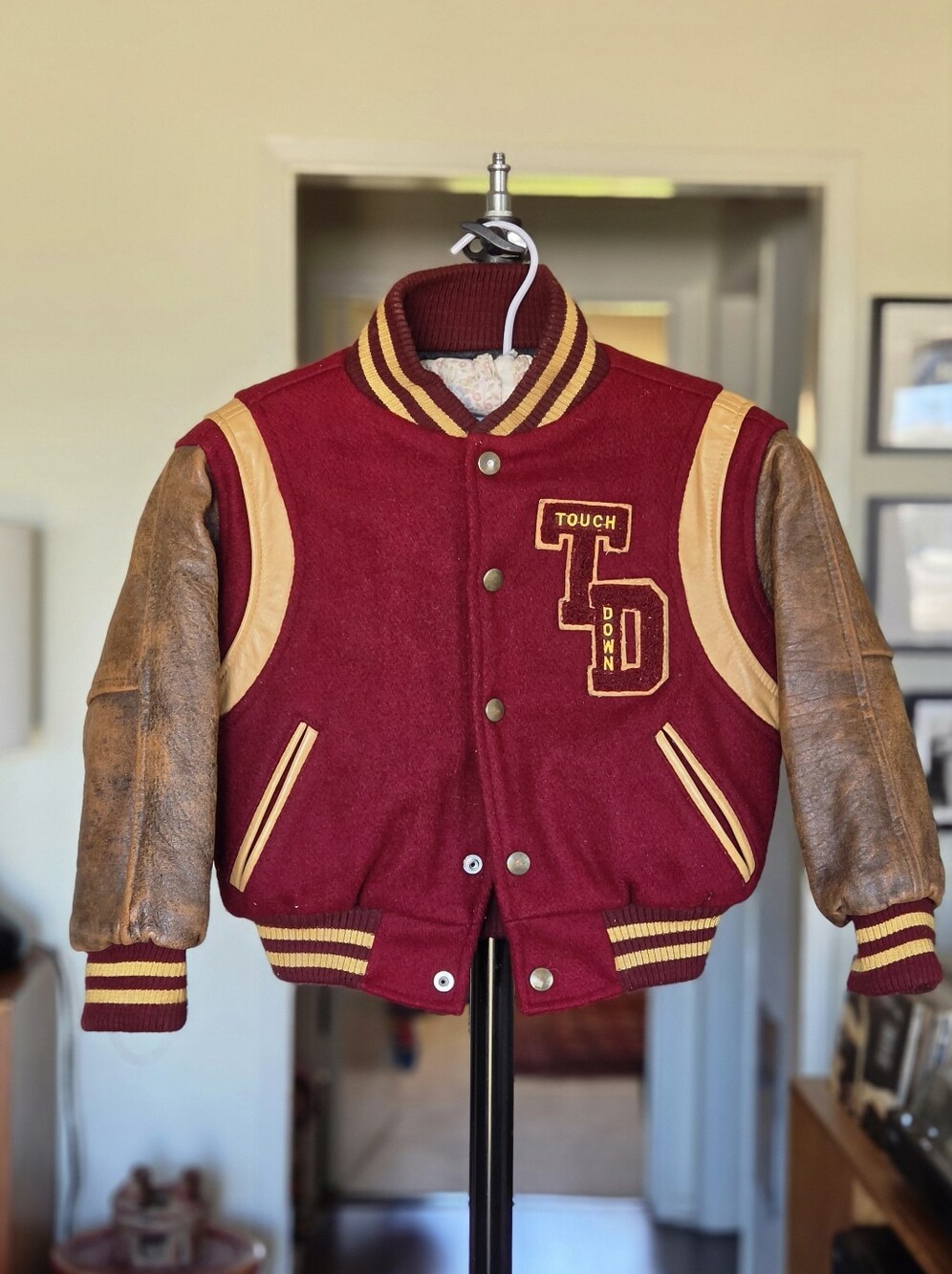 Vintage Kids Letterman Bomber Jacket